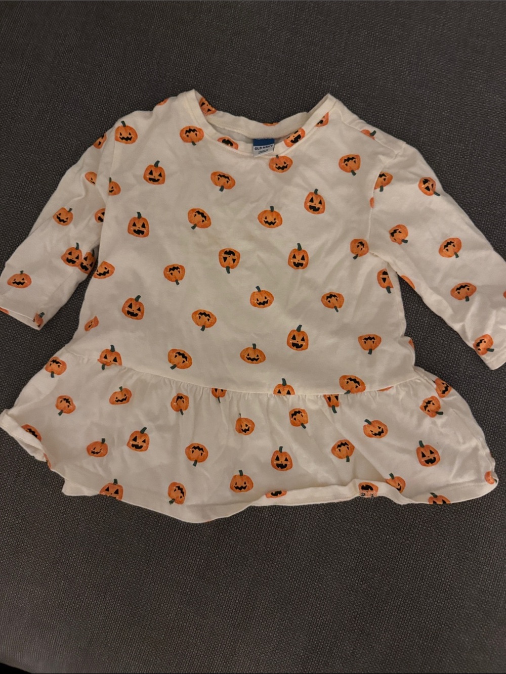 Halloween Pumpkin Baby Girls Ruffle Top